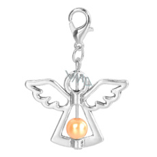 Anděl strážný přívěsek s oranžovou perličkou 29 x 37 mm 1 kus