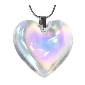 Aurazářič Andělské srdce hladké, nejsem jen šperk 4,5 x 4,5 cm