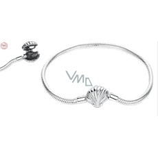 Sterlingové stříbro Náramek Mušle hadí řetízek 18 cm Sterlingové stříbro Náramek Mušle hadí řetízek 18 cm