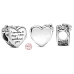 Charm Sterlingové stříbro 925 Srdce s mašličkou zamilovaný, korálek na náramek láska