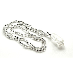 108 Mala Křišťál náhrdelník modlitební šperk, kámen přírodní, ruční výroba, kámen kamenů