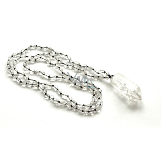 108 Mala Křišťál náhrdelník modlitební šperk, kámen přírodní, ruční výroba, kámen kamenů