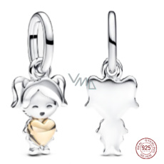 Charm Sterlingové stříbro 925 Happy Girl - šťastné děvče, přívěsek na náramek rodina Charm Sterlingové stříbro 925 Happy Girl - šťastné děvče, přívěsek na náramek rodina