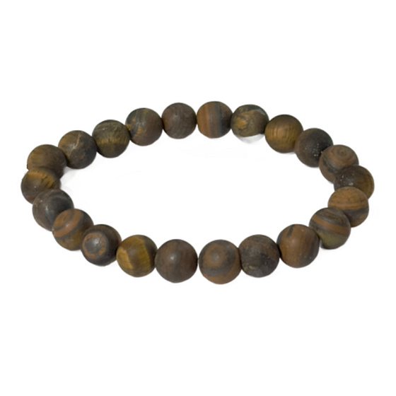 Tygří oko matný náramek elastický přírodní kámen, kulička 8 mm / 16 - 17 cm, kámen slunce a země, přináší štěstí a bohatství