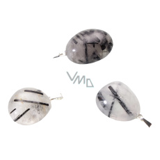 Křišťál s Turmalínem Troml přívěsek přírodní kámen, M cca 3 cm, 1 kus, kámen kamenů