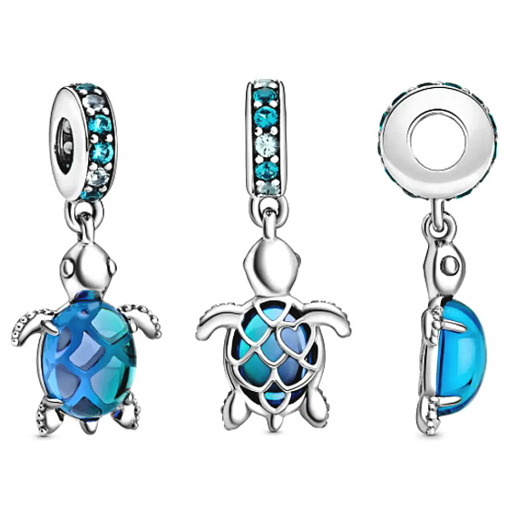 Charm Mořská želva z Murano skla, přívěsek na náramek zvíře