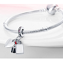 Charm Srebrna 925 Chic style - zawieszka, perfumy, serce 3w1, zawieszka na bransoletkę zainteresowania