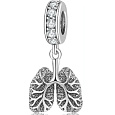 Charm Anatomická biologie - Plíce symbol kontaktu s vnějším světem, přívěsek na náramek, symbol