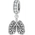 Charm Anatomická biologie - Plíce – dech života, svoboda a energie, přívěsek na náramek, symbol