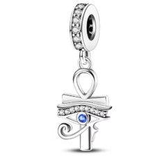 Charm Egypt - Horovo oko + kříž, přívěsek na náramek symbol