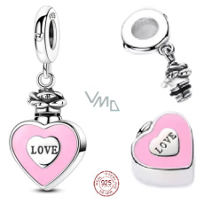 Charm Sterlingové stříbro 925 Pietní, urnový přívěsek Srdce, voděodolný, pro uchování vzpomínek, popel, písek