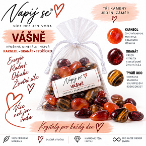 Napij se® vášně – výměnná minerální náplň | Karneol, Granát, Tygří oko, 200 g