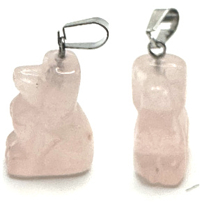 Růženin Pes přívěsek přírodní kámen, ručně broušená figurka 1,8 x 2,5 x 8 mm, kámen lásky