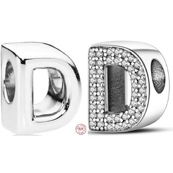 Charm Abecední písmeno D, korálek na náramek