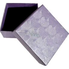 Krabička texturovaný papír s houbičkou na šperky fialová 7 x 7 x 3,5 cm