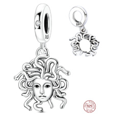 Charm Sterlingové stříbro 925 Medúza | Síla, ochrana a ženská moc, přívěsek na náramek symbol Charm Sterlingové stříbro 925 Medúza | Síla, ochrana a ženská moc, přívěsek na náramek symbol