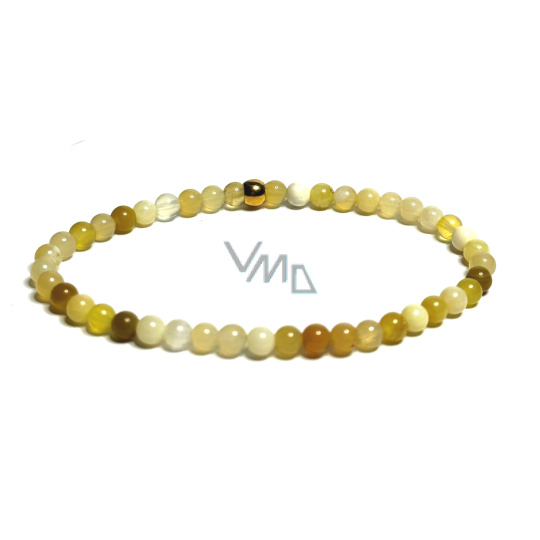 Opál žlutý náramek elastický přírodní kámen, kulička 4 mm / 16 - 17 cm, kámen štěstí Opál žlutý náramek elastický přírodní kámen, kulička 4 mm / 16 - 17 cm, kámen štěstí
