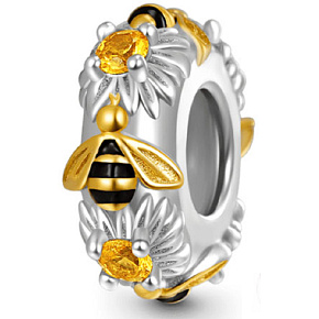 Charm Jiskřící včela, korálek na náramek zvíře