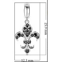 Charm Lilie s černými kubickými zirkony, přívěsek na náramek symbol