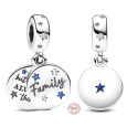 Charm Sterlingové stříbro 925 Láska rodiny, 2v1 přívěsek na náramek rodina