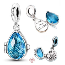 Charm Sterlingové stříbro 925 Love the Ocean – kapka moře, svoboda a ochrana, přívěsek na náramek moře Charm Sterlingové stříbro 925 Love the Ocean – kapka moře, svoboda a ochrana, přívěsek na náramek moře