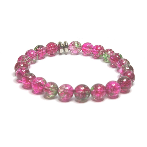 Křemen červený náramek elastický přírodní kámen, kulička 8 mm / 16 - 17 cm, nejdokonalejší léčitel