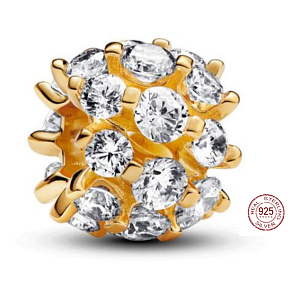 Charm Zlaté třpytivé kulaté kouzlo, korálek na náramek symbol