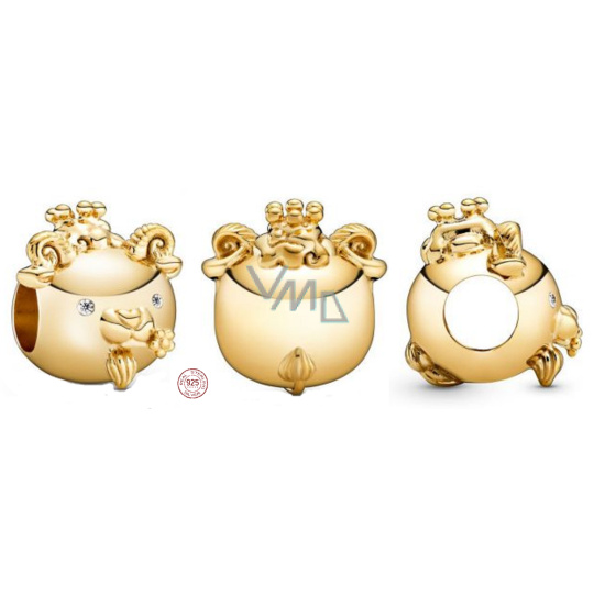 Charm Sterlingové stříbro 925 Ovce nebo Koza je osmé zvíře ve 12letém cyklu čínského znamení zvěrokruhu, korálek na náramek Charm Sterlingové stříbro 925 Ovce nebo Koza je osmé zvíře ve 12letém cyklu čínského znamení zvěrokruhu, korálek na náramek