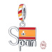 Charm Sterlingové stříbro 925 Španělsko vlajka, přívěsek na náramek cestování