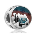 Charm Sterlingové stříbro 925 Zasněžená kouzelná země, korálek na náramek Vánoce