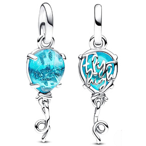 Charm Balonek z modrého muránského skla, přívěsek na náramek symbol