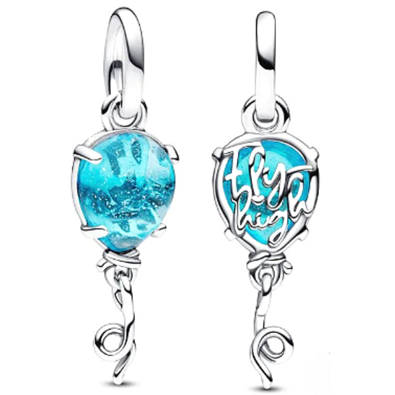Charm Balonek z modrého muránského skla, přívěsek na náramek symbol