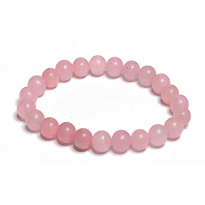 Růženín náramek 10 mm elastický – kámen lásky, něhy a harmonie, 16–17 cm