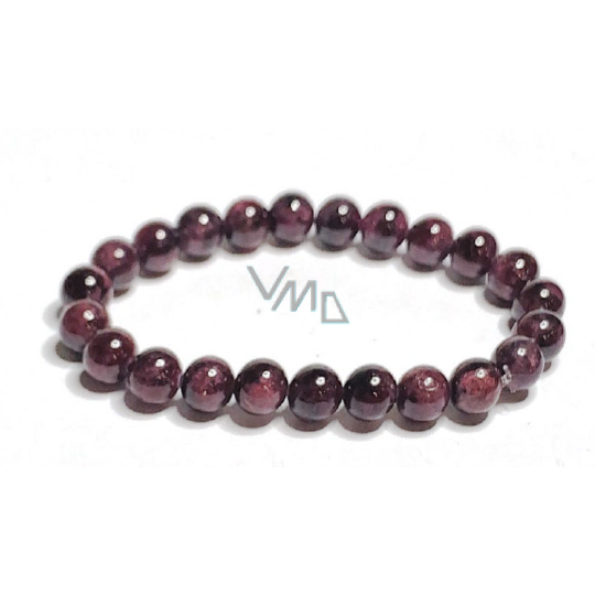 Granát náramek elastický přírodní kámen, kulička 8 mm / 16 - 17 cm, kámen ohně, lásky Granát náramek elastický přírodní kámen, kulička 8 mm / 16 - 17 cm, kámen ohně, lásky