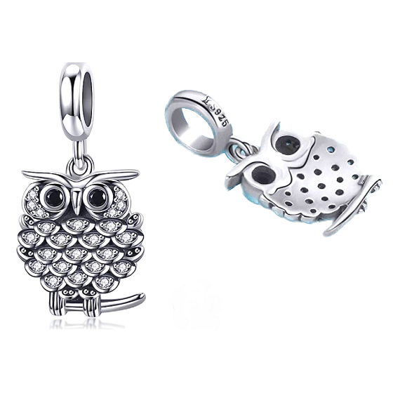 Charm Půvabná sova, přívěsek na náramek zvíře