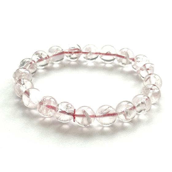 Azeztulit růžový náramek 10mm/16 - 17cm vysokofrekvenční energie