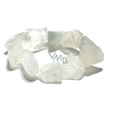 Křišťál náramek elastický surový přírodní kámen 2 - 2,5 cm / 16 - 17cm, kámen kamenů