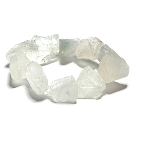 Křišťál náramek elastický surový přírodní kámen 2 - 2,5 cm / 16 - 17cm, kámen kamenů