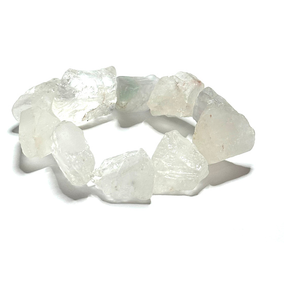 Křišťál náramek elastický surový přírodní kámen 2 - 2,5 cm / 16 - 17cm, kámen kamenů