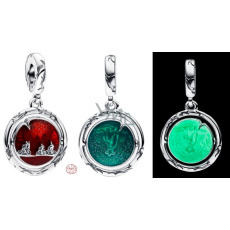 Charm Sterlingové stříbro 925 Stranger Things Vzhůru nohama žářící ve tmě - Upside Down, luminozní přívěsek na náramek film Charm Sterlingové stříbro 925 Stranger Things Vzhůru nohama žářící ve tmě - Upside Down, luminozní přívěsek na náramek film