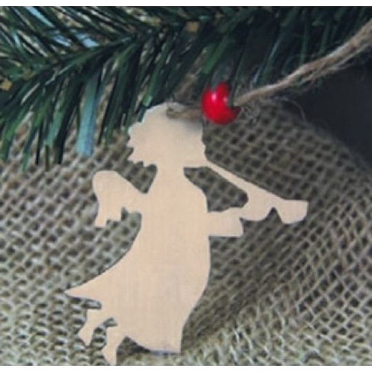 Předloha ze dřeva anděl s píšťalou 6 cm 4 kusy