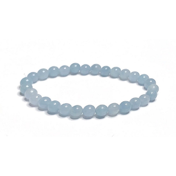 Akvamarin náramek elastický přírodní kámen léčivé síly oceánu