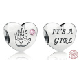 Charm Sterlingové stříbro 925 Miluji svoji holčičku My Little Baby, korálek srdce na náramek rodina