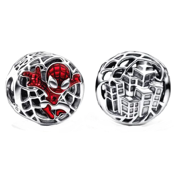 Charm Marvel Spiderman nad městem, korálek na náramek, film