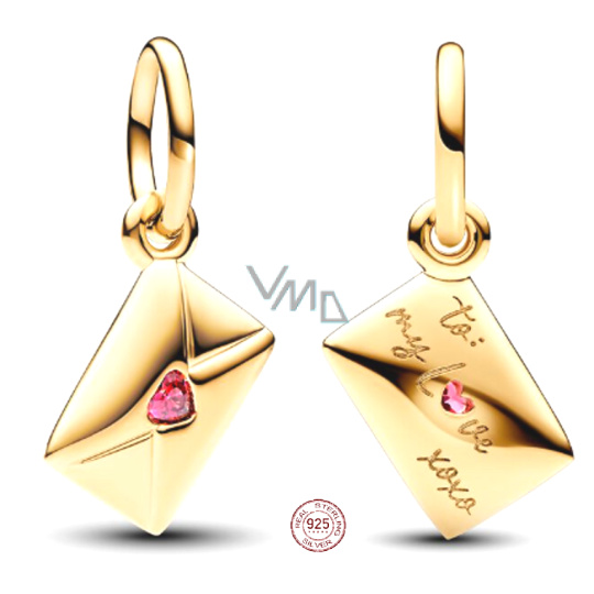 Charm Sterlingové stříbro 925 Milostný dopis, ručně psaný, přívěsek na náramek láska