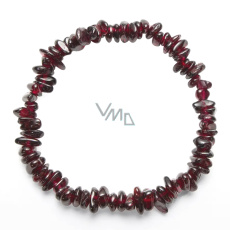 Granát náramek elastický sekaný přírodní kámen 19 cm, kámen ohně, lásky