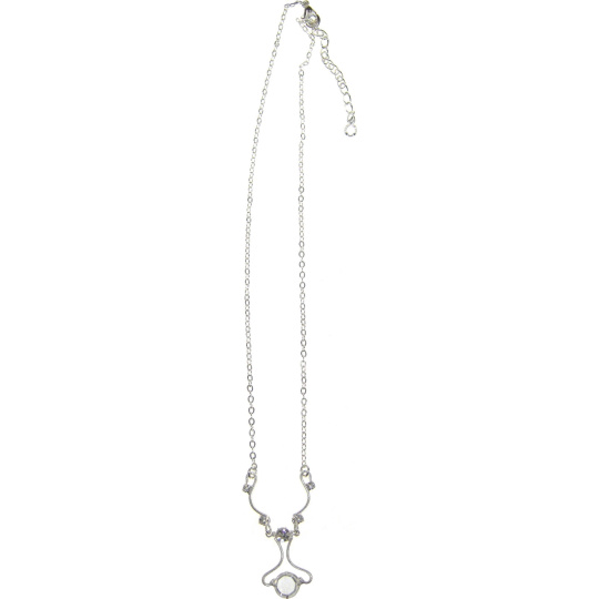 Náhrdelník stříbrný se stříbrnými krystaly 40 cm