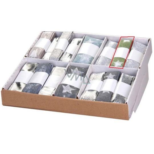 Ditipo Stuha látková s drátkem zelená s bílými hvězdičkami 3 m x 25 mm Ditipo Stuha látková s drátkem zelená s bílými hvězdičkami 3 m x 25 mm