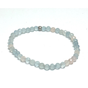 Morganit mix barev fazet náramek elastický přírodní kámen, kulička 4 mm / 16 - 17 cm, kámen božské lásky