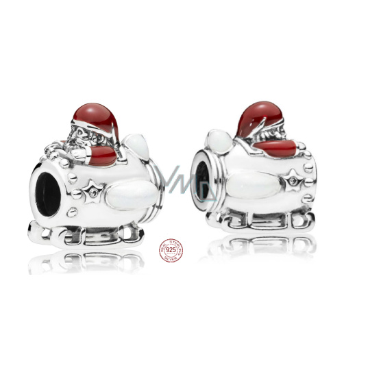 Charm Sterlingové stříbro 925 Santa ve vesmíru, vesmírná loď, korálek na náramek Vánoce Charm Sterlingové stříbro 925 Santa ve vesmíru, vesmírná loď, korálek na náramek Vánoce